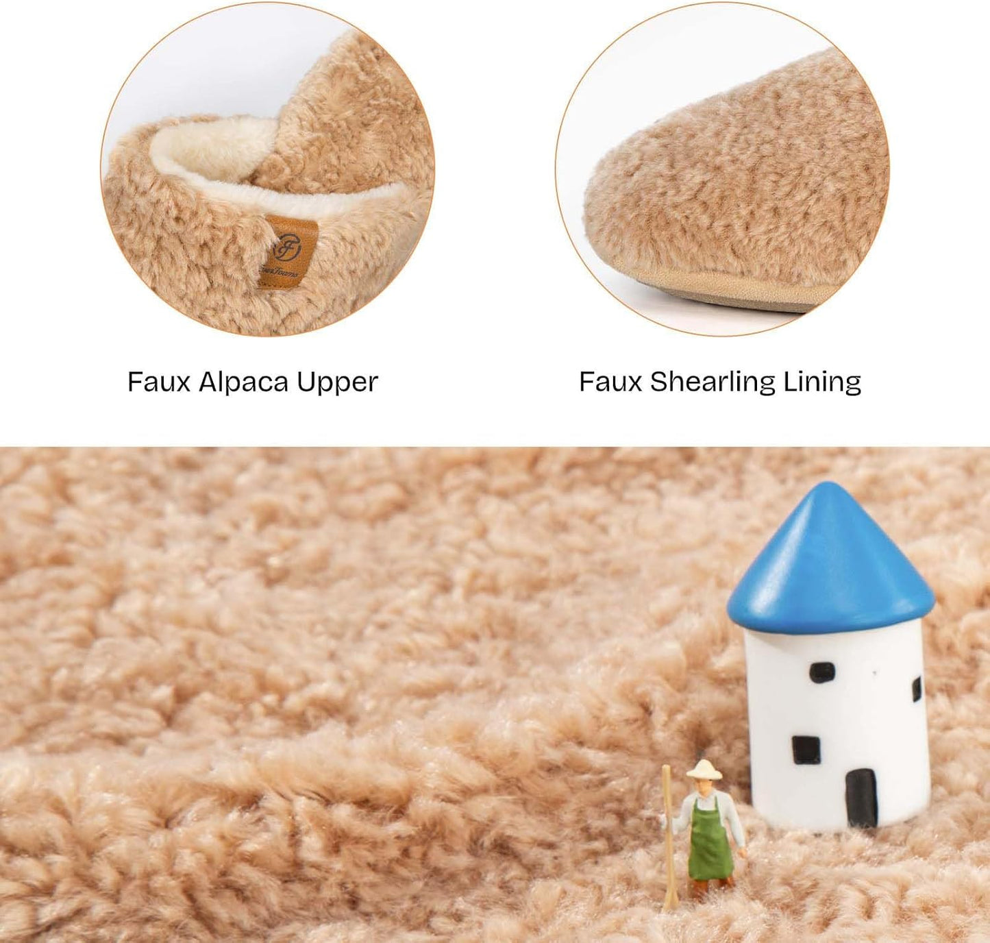 EverFoams Women's Fuzzy Slippers Warm Cozy Memory Foam Indoor House Shoes