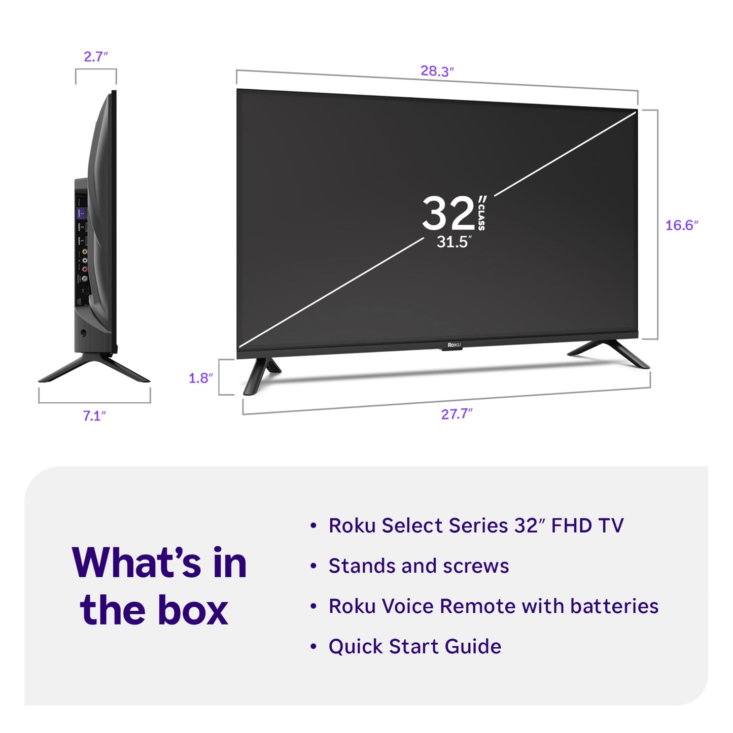 Roku 32-Inch Select Series Smart TV 2026-720p HD TV - RokuTV