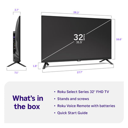 Roku 32-Inch Select Series Smart TV 2026-720p HD TV - RokuTV