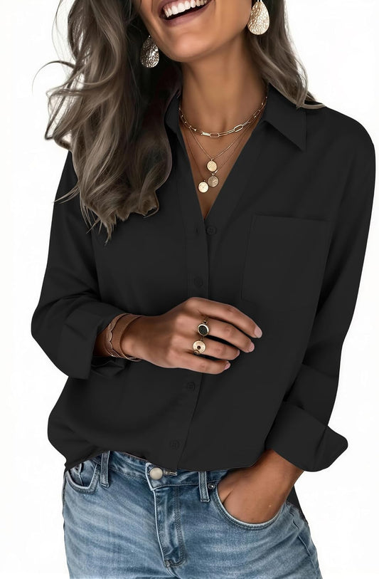 Zeagoo Blouses for Women Long Sleeve Dressy Casual Button Down Shirts