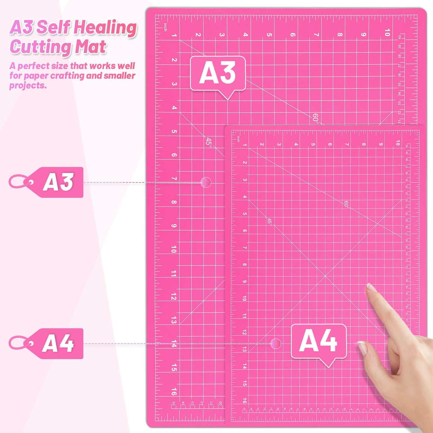 anezus Self Healing Sewing Mat, 12inch x 18inch Rotary Cutting Mat Double Sided 5-Ply Craft Cutting Board for Sewing Crafts Hobby Fabric Precision Scrapbooking Project