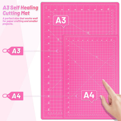 anezus Self Healing Sewing Mat, 12inch x 18inch Rotary Cutting Mat Double Sided 5-Ply Craft Cutting Board for Sewing Crafts Hobby Fabric Precision Scrapbooking Project