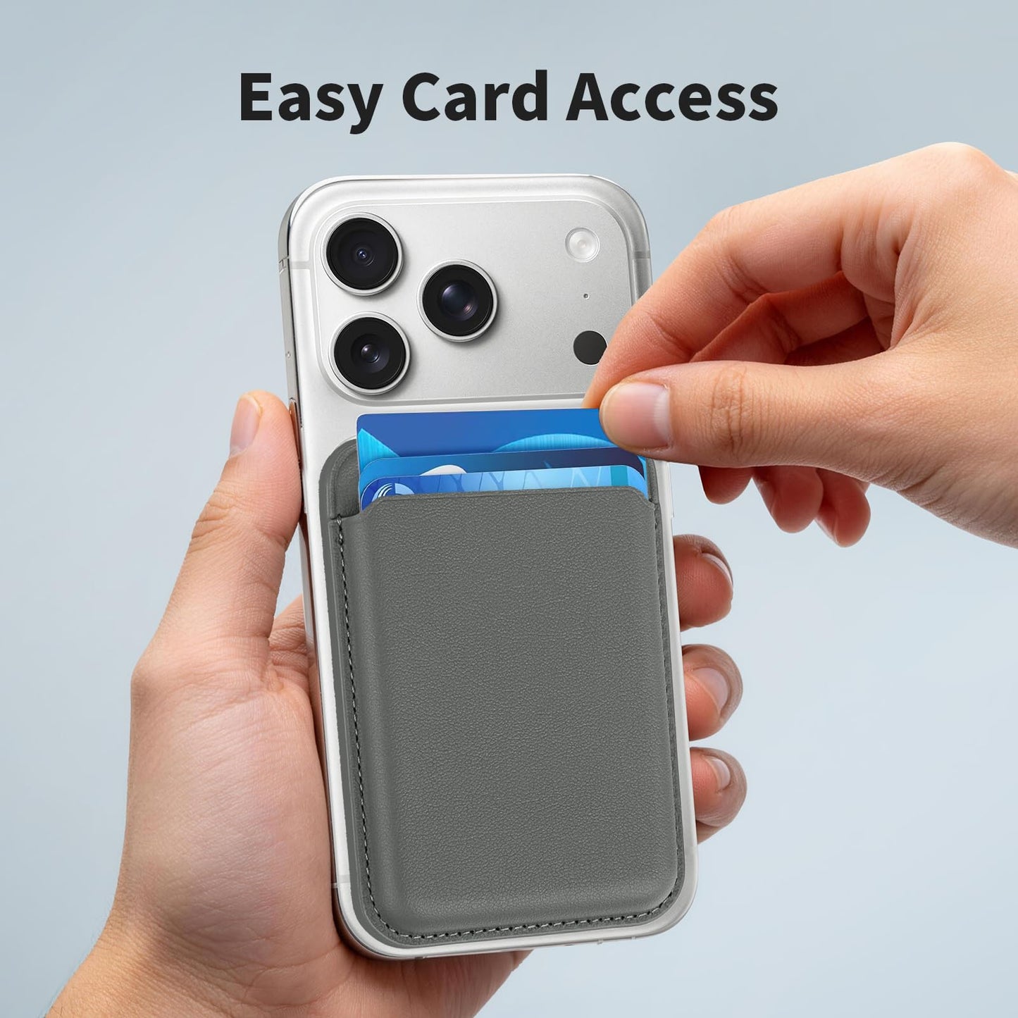 Magnetic Wallet Cell Phone Card Holder for Phone Case with Mag-Safe
