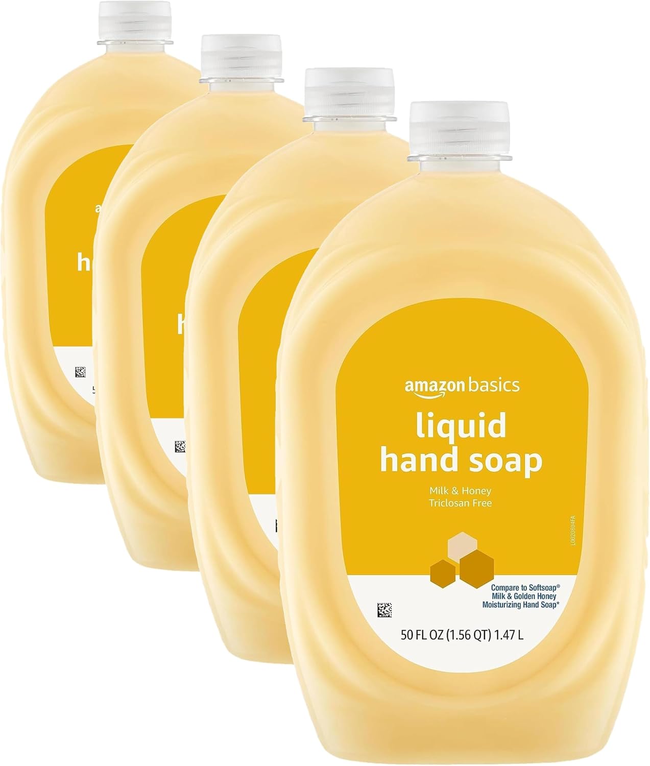 Amazon Basics Liquid Hand Soap Refill, Milk and Honey Scent, Triclosan-Free, pH Balanced, Dermatologist Tested, 50 Fluid Ounces, 2-Pack (Previously Solimo)
