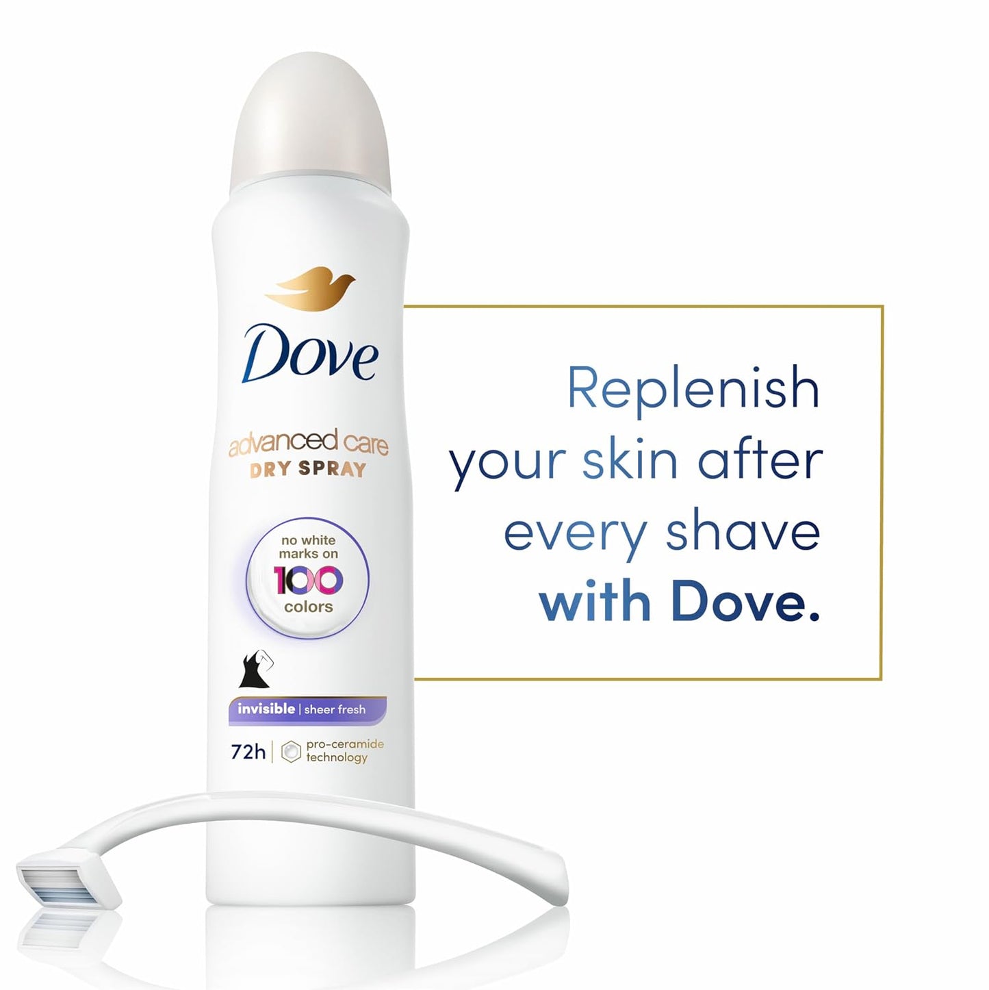 Dove Invisible Antiperspirant Dry Spray Clear Finish 3PK 3.8 oz