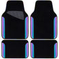 CAR PASS Waterproof Universal Fit Car Floor Mats, Faux Leather Car Carpet Mats, Black Car Mats with Anti-Slip Nibbs Backing & Driver Heel Pad Fit for SUV,Vans,sedans, Trucks,Set of 4pcs(All Black)