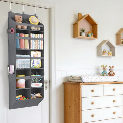 Lifewit 1 Pack Over the Door Organizer, 5 Section Hanging Storage, Beige