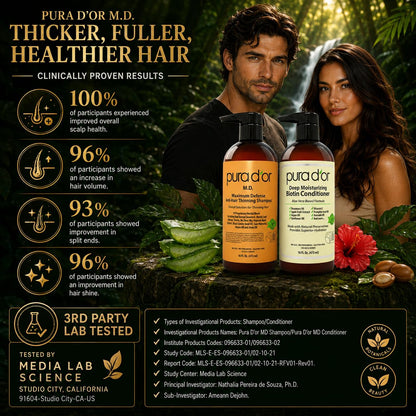 PURA D'OR Deep Moisturizing Biotin Hair Regrwoth Conditioner Thickens, Softens, & Moisturizes Dry, Frizzy, Damaged Hair w/Argan Oil, Pumpkin, Rosemary, Honeysuckle, Vitamin E, Men & Women, 16oz