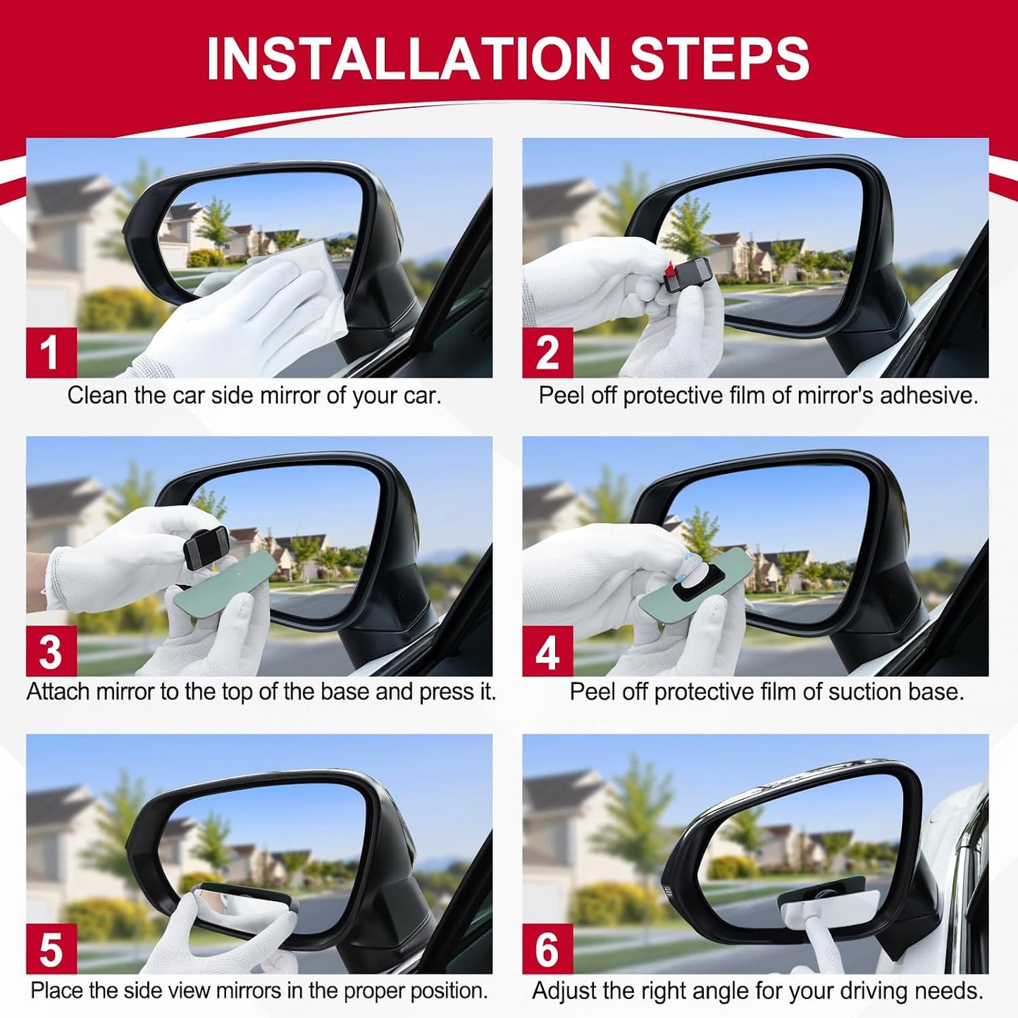 LivTee Blind Spot Car Mirror, HD Glass Frameless Convex Side Mirror Blindspot, Wide Angle Rear View Mirrors for SUVs, Trucks and RVs - Car Accessories