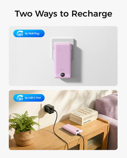 VEGER Portable Charger for iPhone, Power Bank Built in Cables and Wall Plug