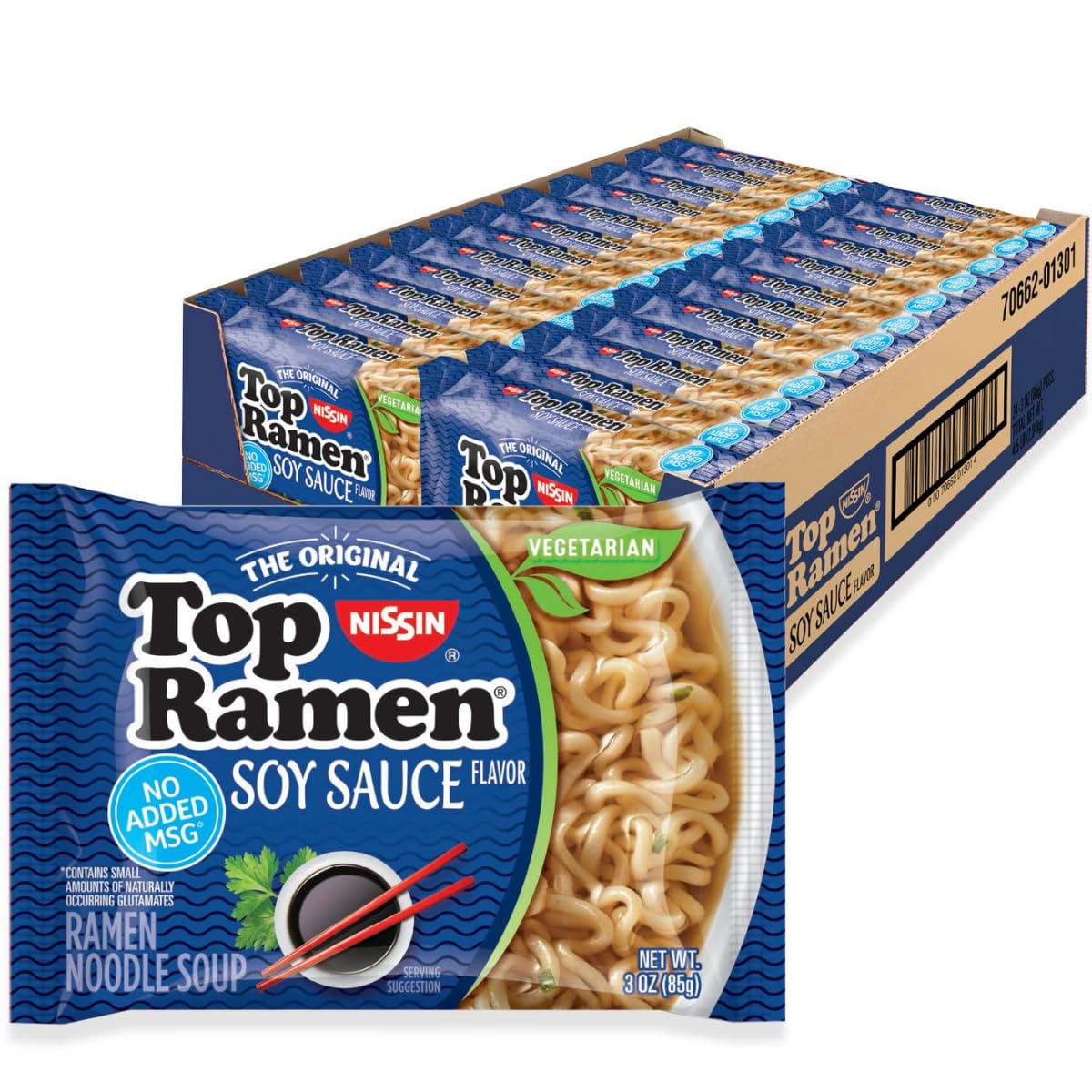 Nissin Top Ramen Noodle Soup, Chicken, 3 Ounce (Pack of 24)