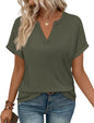 WIHOLL Womens Blouses Spring Tops Short Sleeve Shirts Dressy Casual Summer Vacation Fashion Clothing 2026