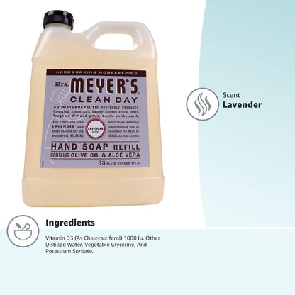 Mrs. Meyer's Clean Day, Hand Soap Refill, Lemon Verbena Scent, 33 Fl Oz