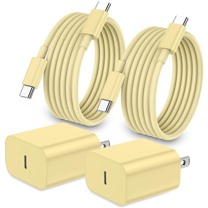 iPhone 17 16 15 Charger Fast Charging,2Pack 20W Apple iPad USB C Wall Charger Block with 6FT USB C to C Cable for iPhone 17/Pro/Pro Max/17 Air/ 16/16 Pro/16 Pro Max/15/Plus/Pro/Pro Max