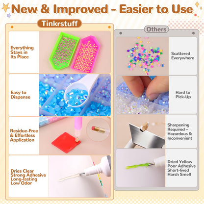 Rainbow Flatback Rhinestones for Crafting and 3PCS B7000 Glue (Set 1), 2 Boxes of 4500 PCS Resin Rhinestones Gems Charms for Bedazzling DIY Crafts Tumblers Shoes Fabric Clothing Nail Art