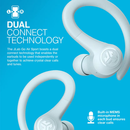 JLab, Go Sport+, True Wireless Workout Earbuds, Bluetooth Sport Earbuds, Clear Calling, Graphite