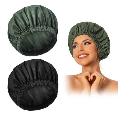 Edoneery Shower Caps for Women Reusable Waterproof, Shower Hair Cap