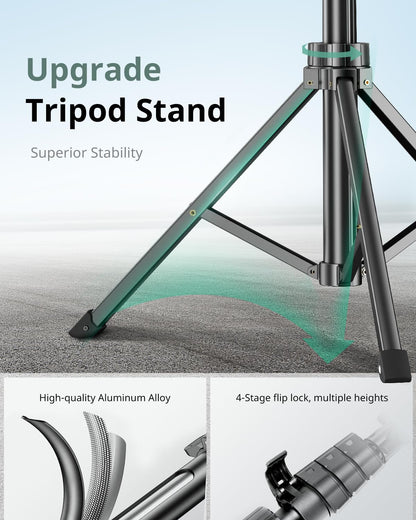 SENSYNE 72" Phone Tripod, Extendable Cell Phone Tripod Stand, Selfie Stick with Wireless Remote and Phone Holder, Compatible with iPhone Android Phone, Camera