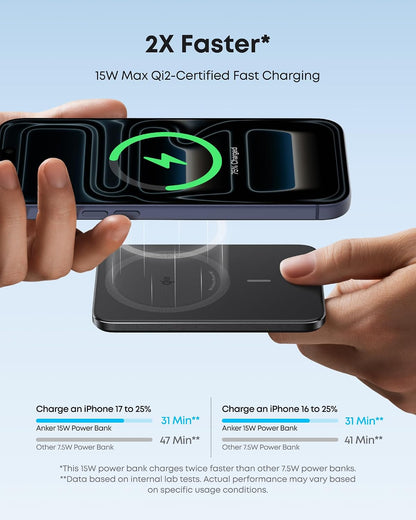 Anker Nano Magnetic Power Bank, 5,000mAh Qi2-Certified 15W Portable Charger