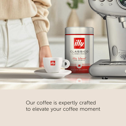 illy Intenso Ground Espresso Coffee, Bold Roast, Intense, Robust and Full Flavored With Notes of Deep Cocoa, 100% Arabica Coffee, No Preservatives, 8.8 Ounce Can (Pack of 1)