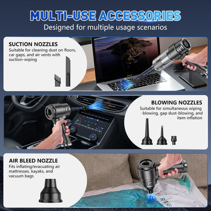 KMM Handheld Car Vacuum Cleaner, Hand Held Vacuum Cleaner and Air Duster
