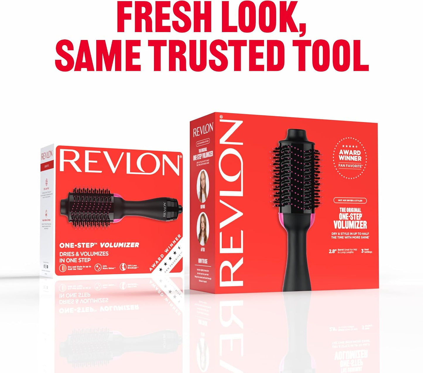 REVLON One-Step Volumizer Hair Dryer and Styler, 2.8 in Barrel, Black