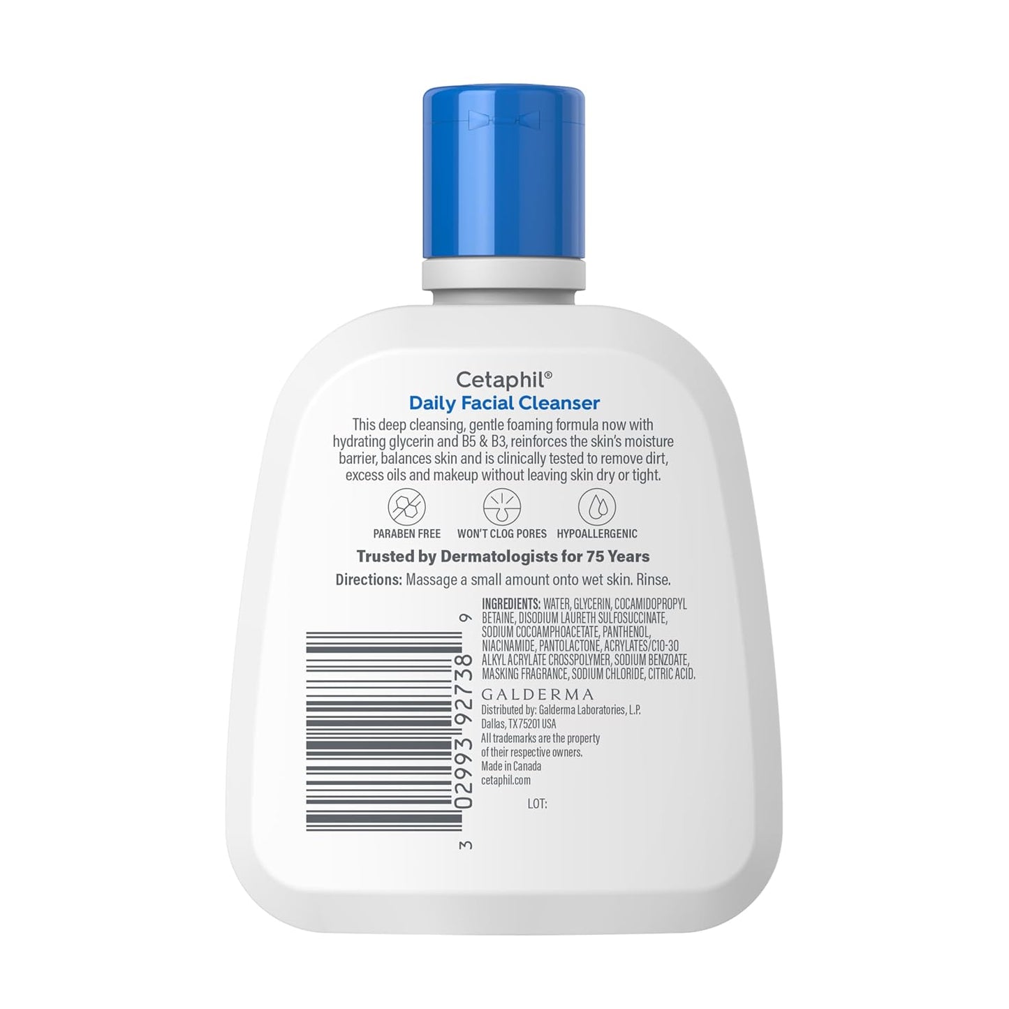 Cetaphil Daily Facial Cleanser, Oily & Combination Skin, 8oz, 3ct