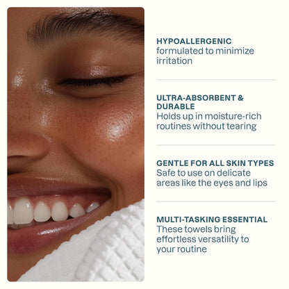 Cliganic Face Towels XL, Disposable Makeup Remover, Soft Dry Wipes, 50 ct