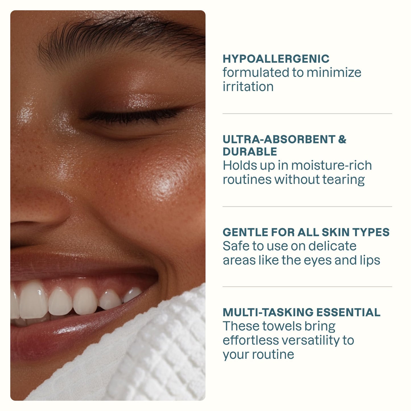 Cliganic Face Towels XL, Disposable Makeup Remover, Soft Dry Wipes, 50 ct