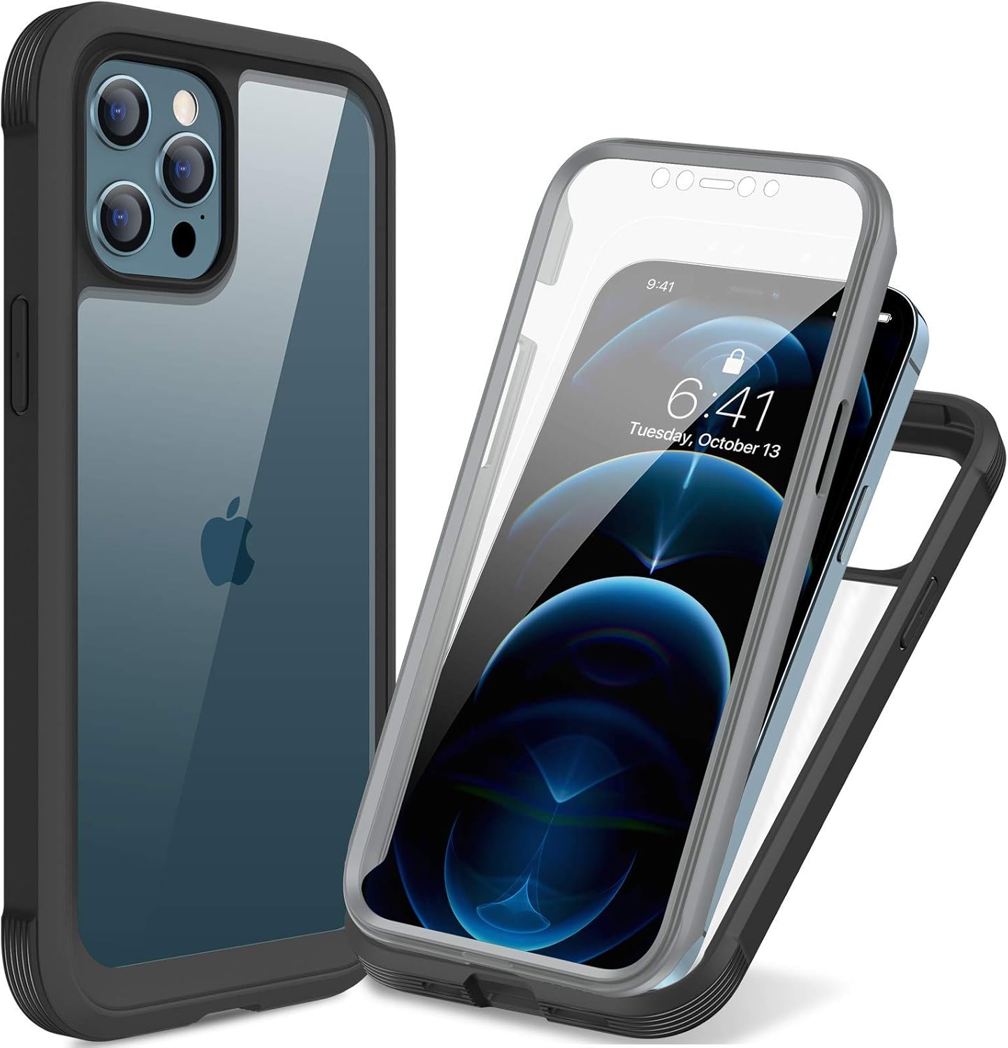 miracase for iPhone 17e Case & iPhone 16e Case, Full-Body Phone with Built-in Glass Screen Protector, [Magnetic with MagSafe] Military Drop Proof 17 E/ 16 E Cover Bumper 6.1 inch, Black