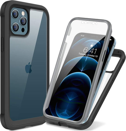 miracase for iPhone 17e Case & iPhone 16e Case, Full-Body Phone with Built-in Glass Screen Protector, [Magnetic with MagSafe] Military Drop Proof 17 E/ 16 E Cover Bumper 6.1 inch, Black