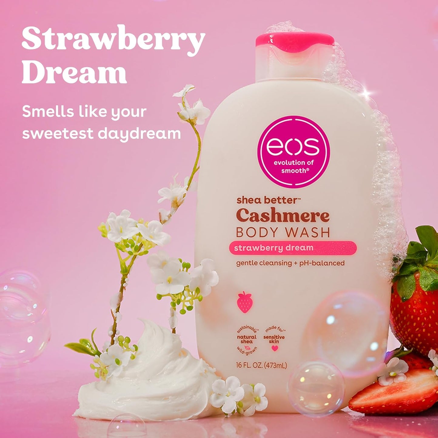 eos Cashmere Body Wash- Vanilla, Creamy Gel with Shea Butter, 16 fl oz