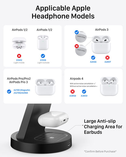 Anlmz 3 in 1 Charging Station - Wireless Charger for Apple Multiple Devices