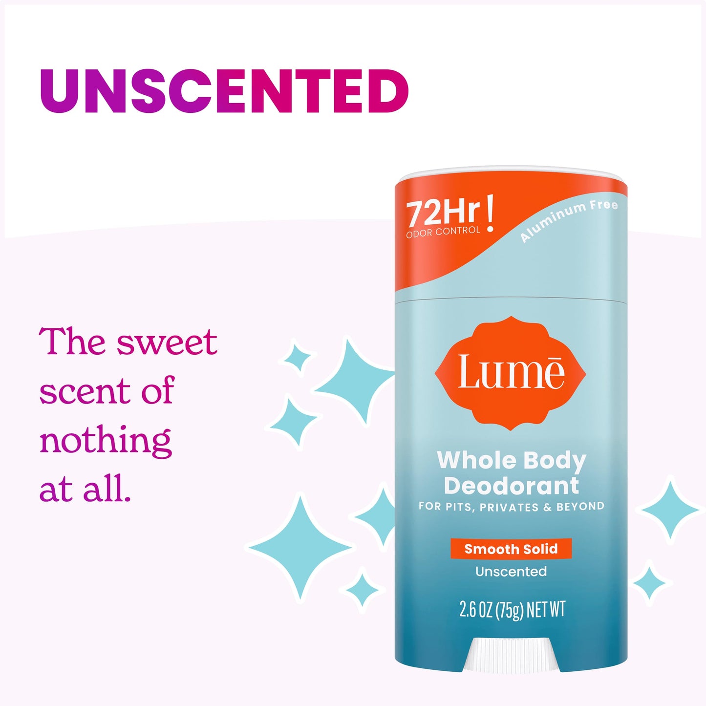 Lume Whole Body Deodorant - Solid Stick - 2.6 oz, 2 pk (Soft Powder)