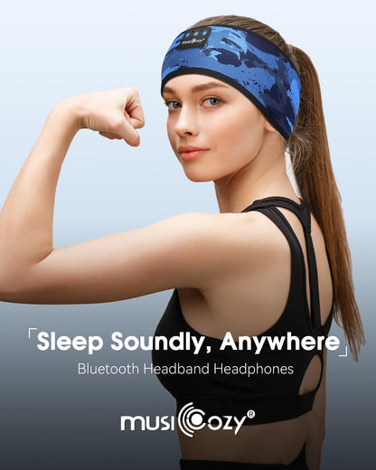 MUSICOZY Sleep Headphones Bluetooth Headband Headphones for Side Sleepers