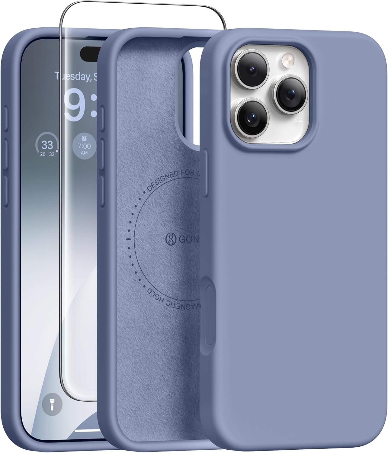 GONEZ Magnetic for iPhone 17 Pro Max Case, Silicone Cover Stone