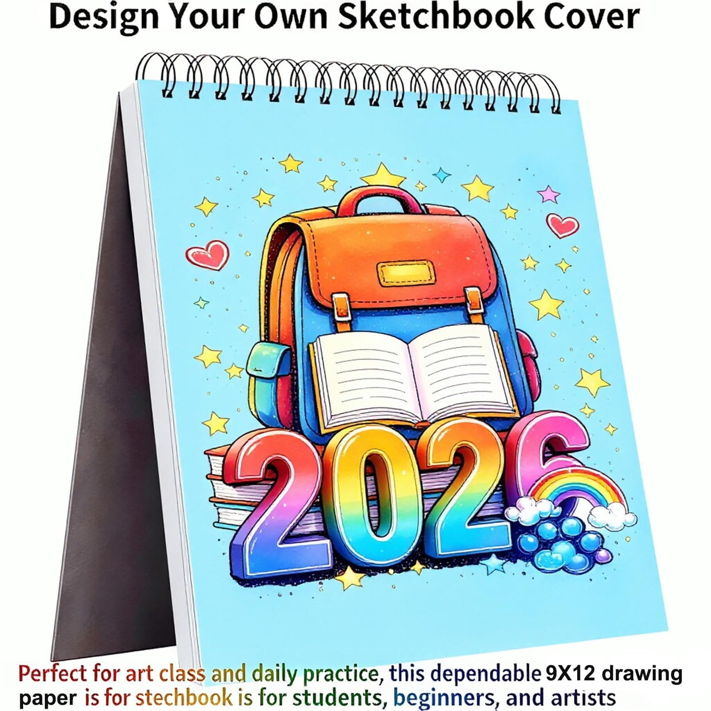 Soucolor Sketch Book 9" x 12", 100 Sheets Kids Art Sketchbook Drawing Pad
