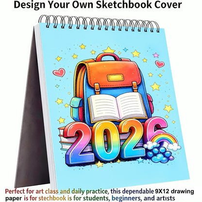 Soucolor Sketch Book 9" x 12", 100 Sheets Kids Art Sketchbook Drawing Pad