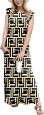 GRECERELLE 2026 Women Year-Round Casual Round Neck Loose Split Wrinkle-Free Long Maxi Vacation Dress with Pockets (XXS-4XL)