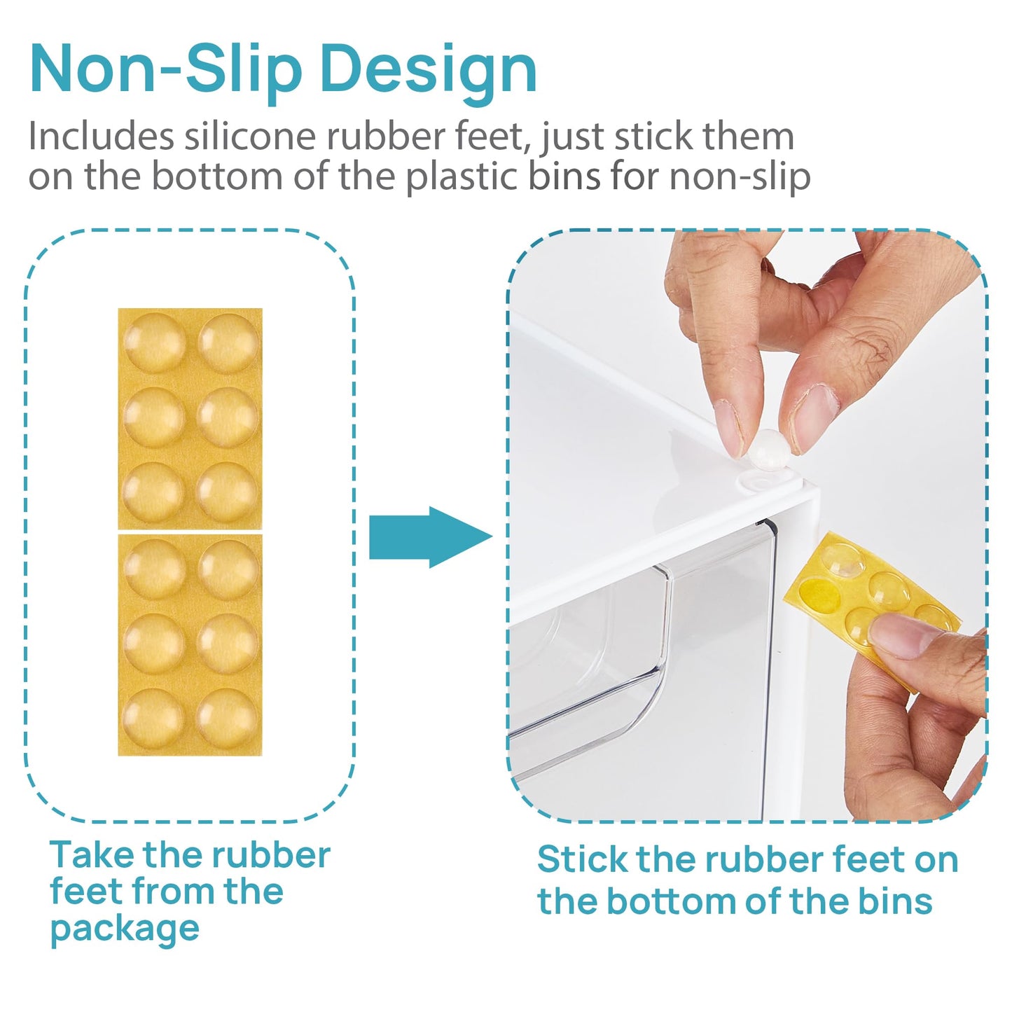 Vtopmart 2 Pack Small Clear Stackable Storage Drawers for Desk, Countertop