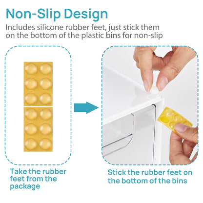 Vtopmart 2 Pack Small Clear Stackable Storage Drawers for Desk, Countertop