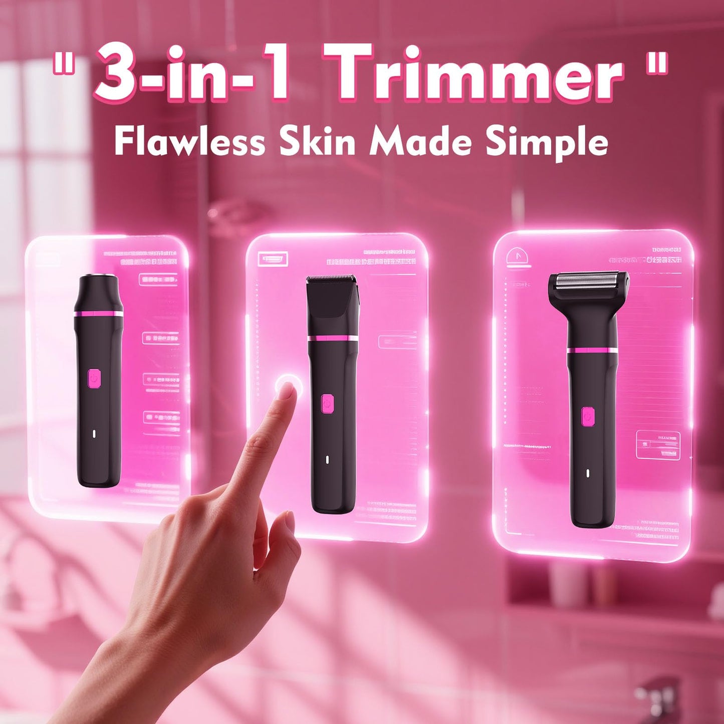 Risina 2-in-1 Bikini Trimmer for Women, Women's Electric Razor, Face Shaver