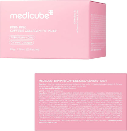 medicube Eye Patch PDRN Caffeine Collagen - Firming Gel Patches, | Age-Defying Care with Retinol & Collagen - Gel Patches for the Appearance of Dark Circles, Undereye Bags, Korean Skincare