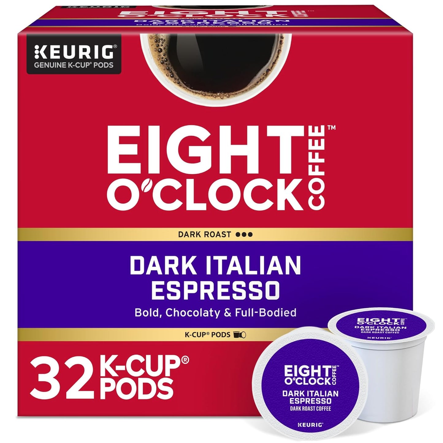 Eight O'Clock Coffee Hazelnut, Single-Serve Keurig K-Cup Pods, Flavored Medium Roast Coffee Pods, 96 Count