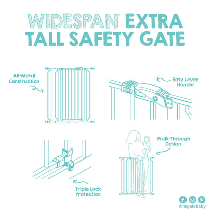 Regalo Safety 29"-38.5" Easy Step Baby Gate, Bottom of Stairs & Doorways