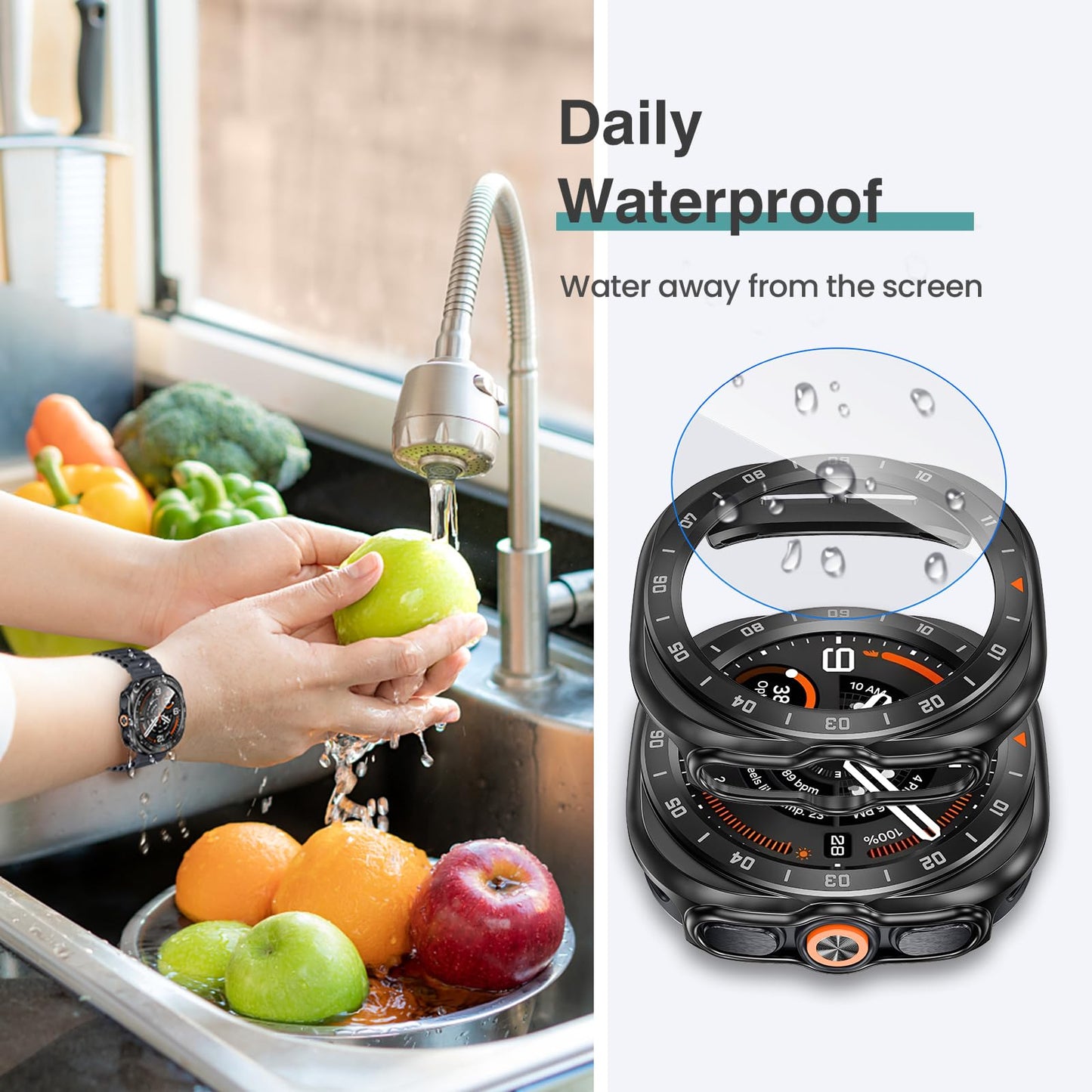 Tensea 5+5PCS for Samsung Galaxy Watch Ultra 47mm Screen Protector Case