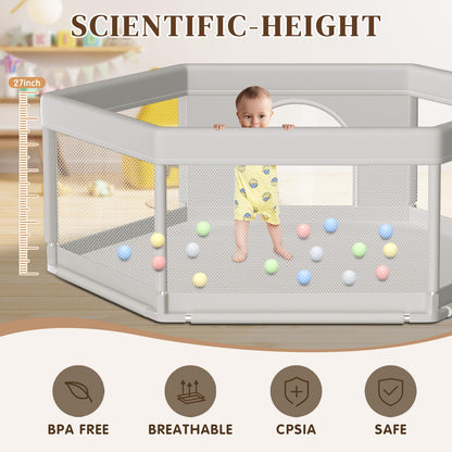 Hiaksedt Baby Playpen 50x50 Inch, Play Pens for Babies and Toddlers