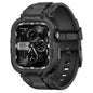 amBand Bands Compatible with Apple Watch 9/8/7/6/5/4 & SE 3/2/1 45mm/44mm Case for Men, M1 Sport Series Rugged Case Protective Cover for iWatch SE3/SE2/6/SE/5/4 44/45 mm Men Black