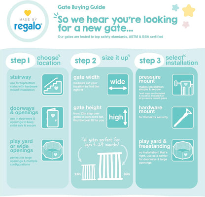 Regalo Safety 29"-38.5" Easy Step Baby Gate, Bottom of Stairs & Doorways