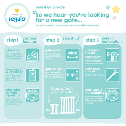 Regalo Safety 29"-38.5" Easy Step Baby Gate, Bottom of Stairs & Doorways